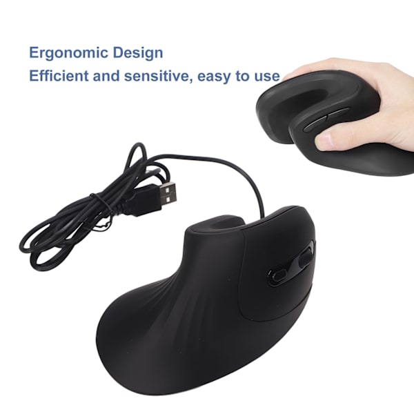 Trådløs Vertikal Mus 6 Knapper 800‑1200‑2400‑3200 DPI USB Trådløs Vertikal Ergonomisk Mus for Spill Kontor