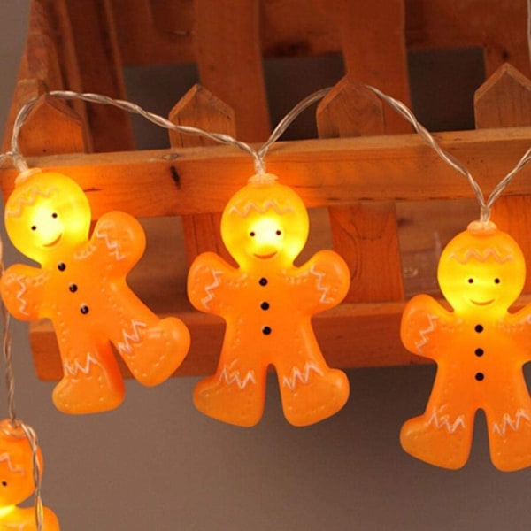 Pepparkaksljusslinga, Juldekorationer med Vintage-atmosfär Varmvitt Ljus för Inom- och Utomhusbruk, Vattentät Design Idealisk för Festligheter