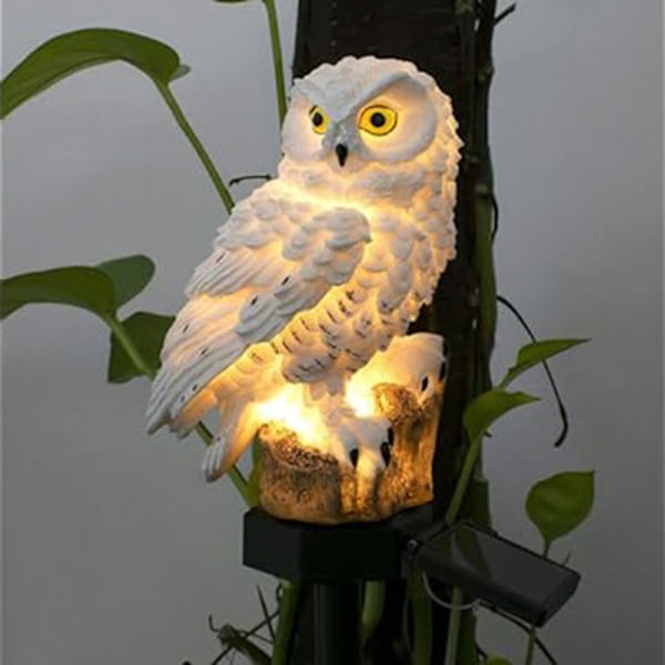 Solcelled Dyrehave Lampe - Hvid Ugle Model