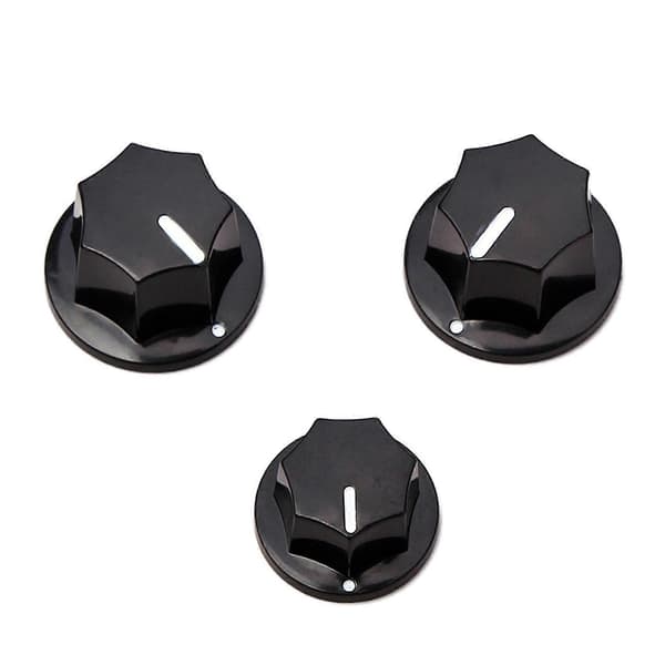 6x Elektrisk Gitarbro-Saler Flatt Sett & 6 stk. Kontrollknapper Volum Lydkontrollknapper For Jazz