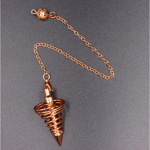Kopparpläterad Vortex Point Dowsing Pendel för Spådom och Healing