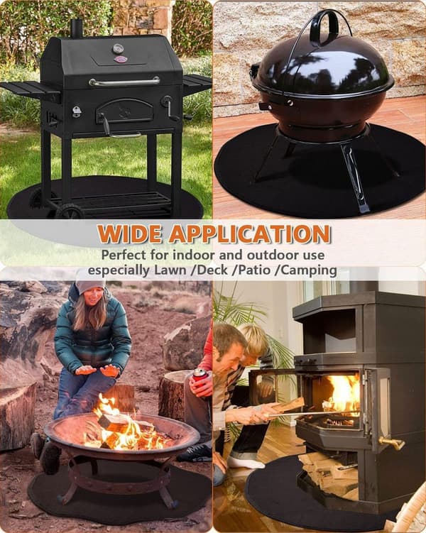 Grillmåtte, Foldbar Dobbeltsidet Grillgulvmatte Genanvendelig Flam