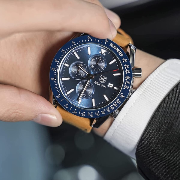 Klockor Herr Analog Quartz Chronograph Herrklockor 30M Vattentät Luminous Date Watch Casual Business Designerklockor Klassisk Elegant