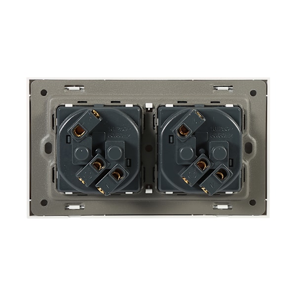 1 stk Fransk Standard Vægstikkontakt, Hvid PC Materiale Panel AC 110~250V, 16A 2 Vejs