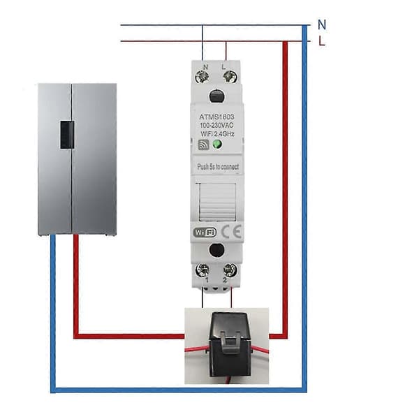 Atms1603 Tuya Enkeltfaset Wifi Intelligent Energimåler 100a Din Skinne Præcist Måling Voltmete