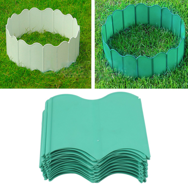 20PCS Interlocking Landscaping Edging Kit Väderbeständig Trädgård Landskapskant Kantsten Hammare i Gräs Kant Grön