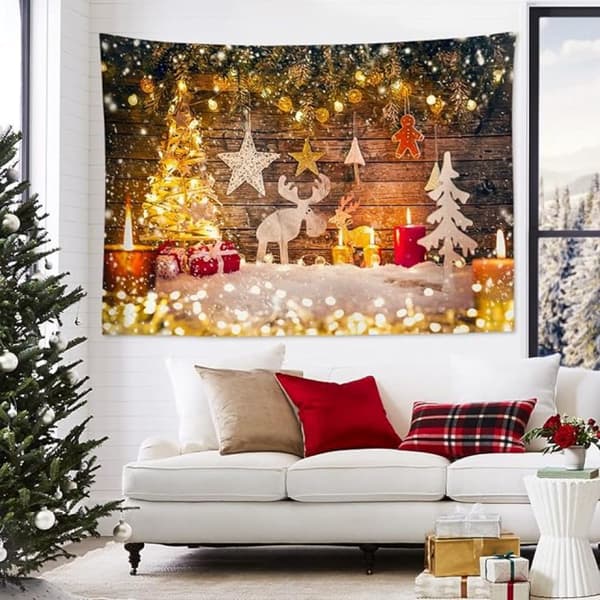 Bakgrundsduk Jul Tomte gobeläng 4 bredd 150*höjd 130CM