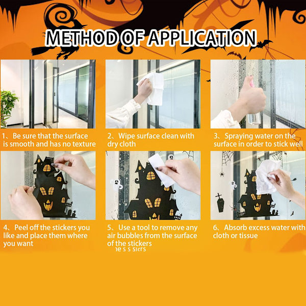 Halloween-dekorationer Fönsterdekaler, Halloween-siluett