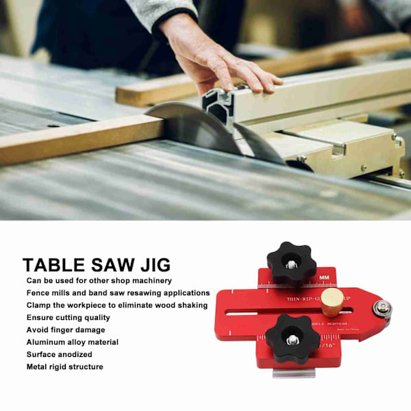 Snickeri bordsåg jigg aluminiumlegering fräs bord bandsåg jigg guide för upprepa smala remsor skär