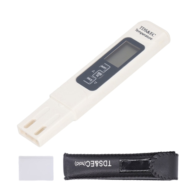 EC TDS Meter 3 i 1 3 Taster 0‑9999ppm Vandkvalitetstestpen EC TDS Meter til Drikkvand Akvarier Pool