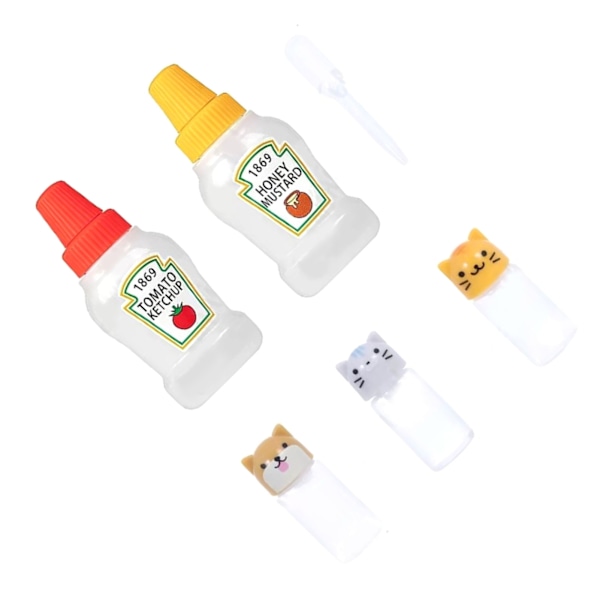 Plastik Mini Bento Soy Sauce Flasker Klem Salatdressing Flasker Bærbare Saucebeholdere