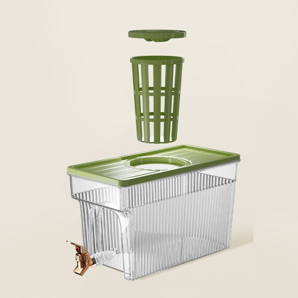 Kold Vandkande med Hane 3L PET Køleskab Vandfilter Dispenser Drikkecontainer til Hjemmefest Grøn