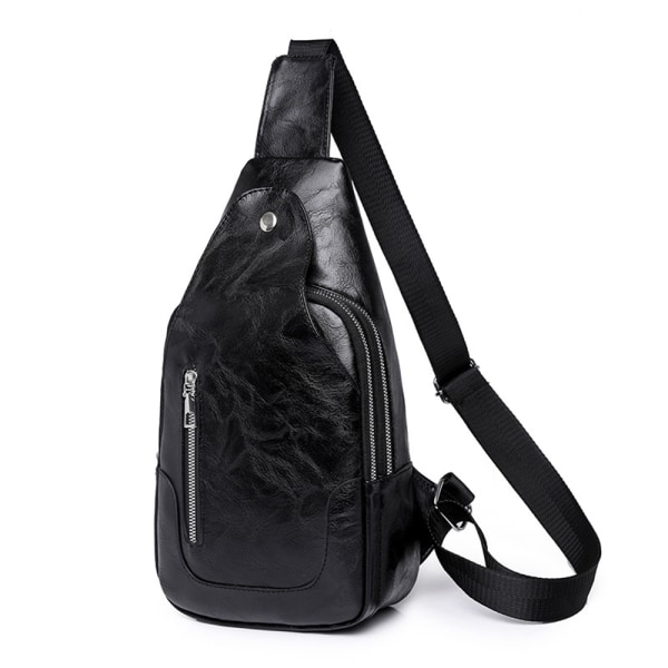 Kvinnor Sling Bag Chestation Bag Liten Axelväska Läder Crossbody Bred rem Axelväska Mini Ryggsäck Unisex för utomhussport Fotvandring