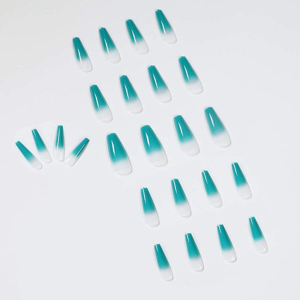 Gradient Nail Patches, Fashionable and Beautiful, Aqua Green