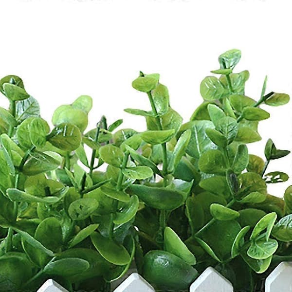 Træhegn Kunstig Plast Eukalyptus Grøn Plante Hjem Cafe Bonsai Indretning