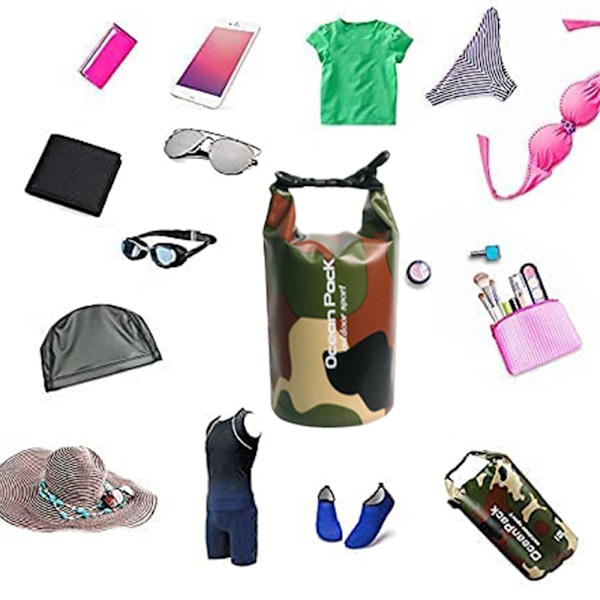 Kamouflageväska PVC vattentät hinkväska Vattentät väska Strand