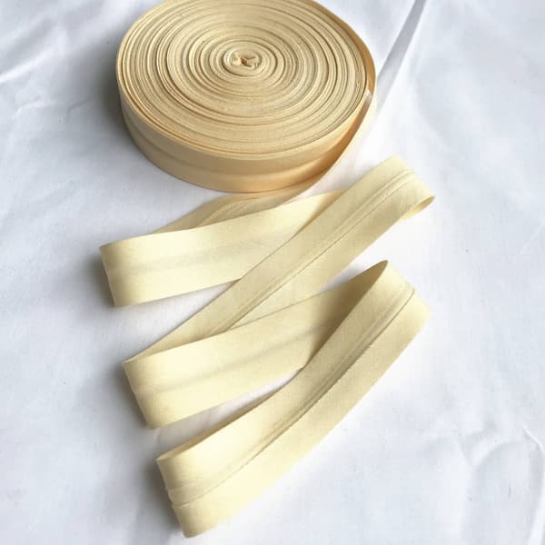 Beige Gul 2cm Faldekant Polyester Bomull Kantbånd Klesplagg
