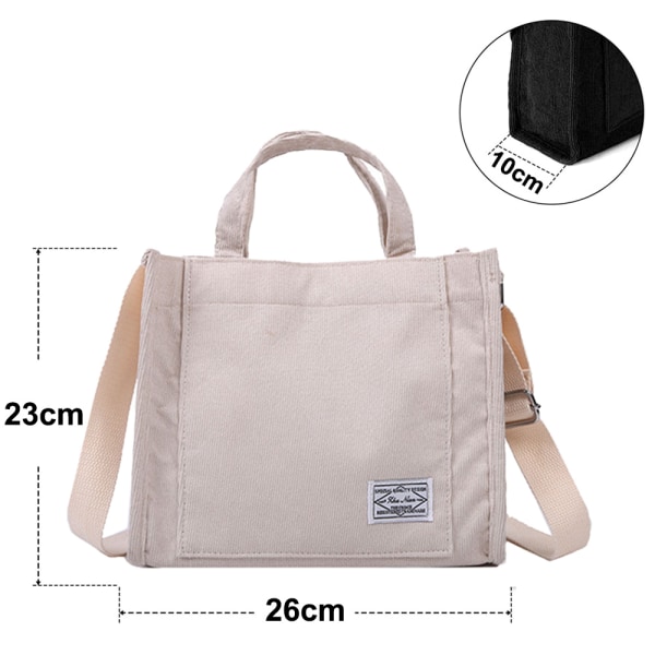 Cordfløyel Skulderveske for Kvinner Tote Bag Håndveske