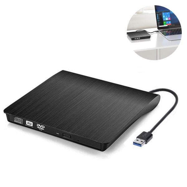 Extern CD DVD-enhet, USB 3.0 bärbar CD DVD +/-RW-enhet Slim