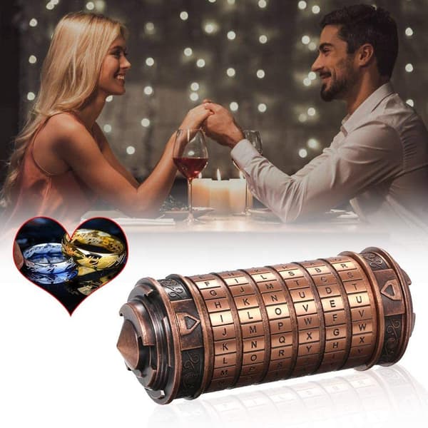 Love Gift Da Vinci Code Cryptex, sinklegeringskonstruksjon med tilpassbart passord, romantiske bursdagsgaver