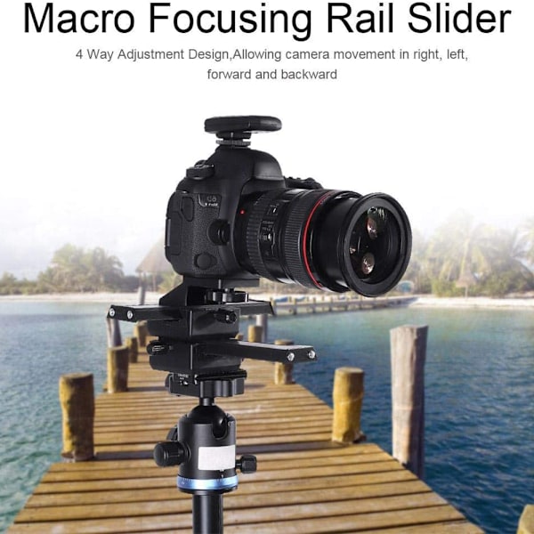 4-vägs makrofokuseringsskena 3D-justeringsslide makroslider för närbildsfotografering digitalkameror med 1/4 tums skruvhål
