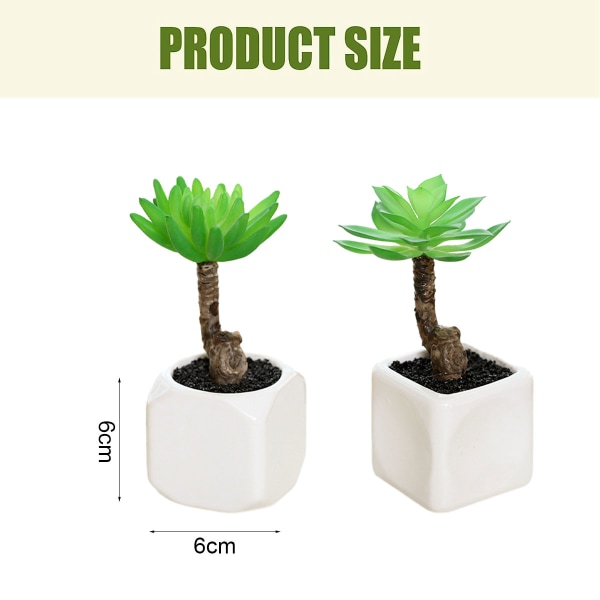 2 stk. kunstige sukkulenter bonsai kreative ornamenter simulering