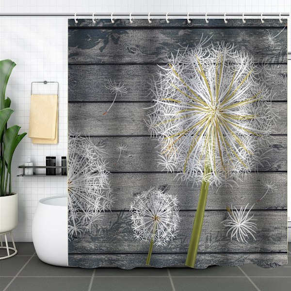 Antimugg dusjforheng 180 x 150 cm polyester, vaskbart, - 9Mo