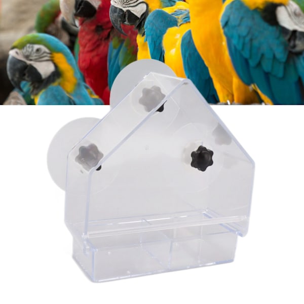 Window Bird Feeder Detachable Tray Transparent Durable Lightweight Birds Feeders with 3 Strong Suction Cups for Home