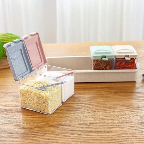 Kryddströare, Klar Kryddlåda med Multigrid-design, Transparent Design, Halkfri Bricka, Lämplig för Delning med Familjen, Miljövänlig