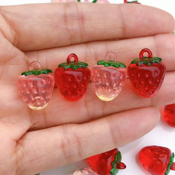 20 kpl Mansikan Muotoinen Riippuva Koriste Resin 3D Riippuva Koriste