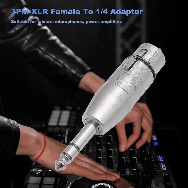 4-pak XLR hun til 6,35 mm adapter, balanceret XLR hun til 6,35 mm han mikrofonadapter