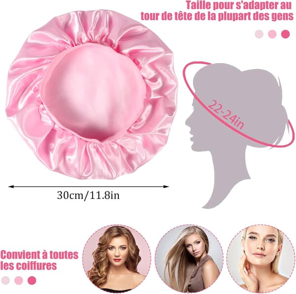3-pakning nattluer i sateng, (svart, rosa, leopard) N