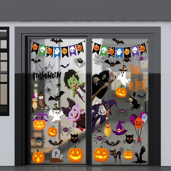 Halloween-ikkuna-tarrat lasin ikkunoiden koristeluun