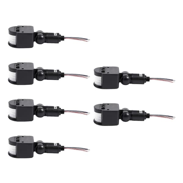 6x Utendørs 12v Dc Automatisk Infrarød Pir Bevegelsessensor Bryter For Led Lys, Svart
