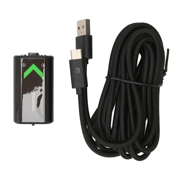 Kontrollbatteripaket 5550mAh Uppladdningsbart batteripaket med 10ft USB C-laddningskabel för Xbox One för Xbox Series