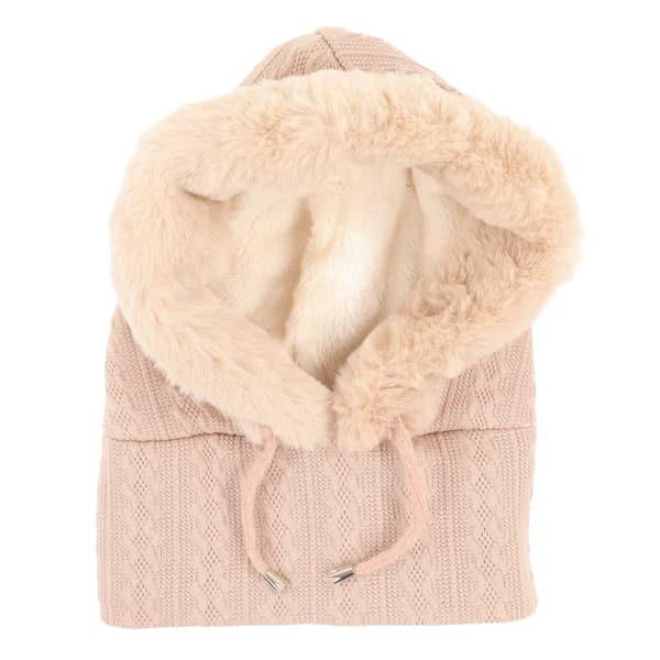 Vintermössa för kvinnor Termisk Integrerad Mössa Mask Halsduk Köldtålig Utomhus Ridmössa Beige