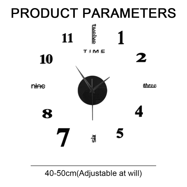 DIY Veggklokke, 3D Rammeløs Veggklokke, Moderne Design Dekor