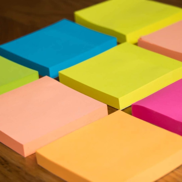 Sticky Notes 3x3, Fargerike Sticky Notes, 24 Blokker, Super Selvklebende