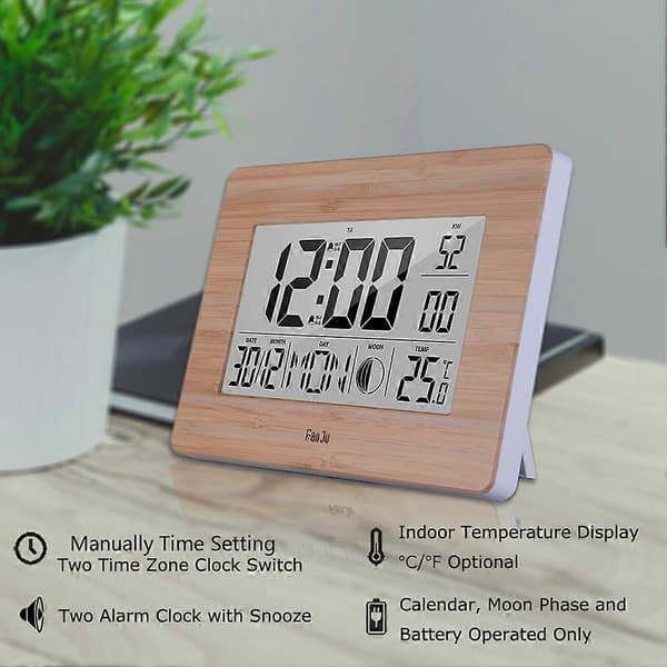 LCD Digital Väggklocka Alarm Datum Multifunktionell Bordsnattduksbord Temperaturtestare