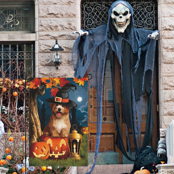 Vertikal flag med Halloween-græskar - 12 x 18 tommer