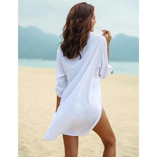Baddräkt för damer Beach Cover Up Shirt Bikini Beachwear Bathing S