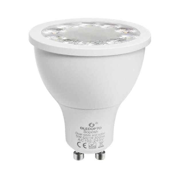 GLEDOPTO 120 graders 5W Zigbee APP-styring GU10 RGB+CCT LED Spotlight Pære