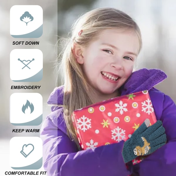 Barnvantar Hel finger vantar Stickade varma vantar Vinter