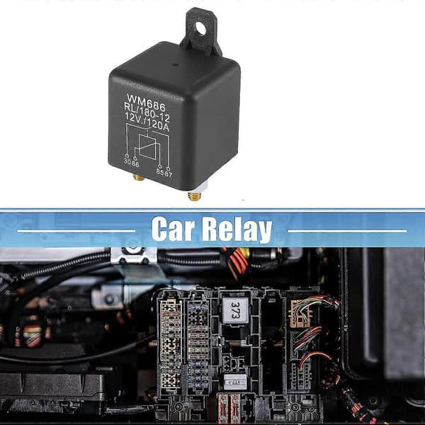 10 stk. Wm686 4 Terminal DC 12V 120A Bil Universal Laderelæ Kontakt Strøm Sort
