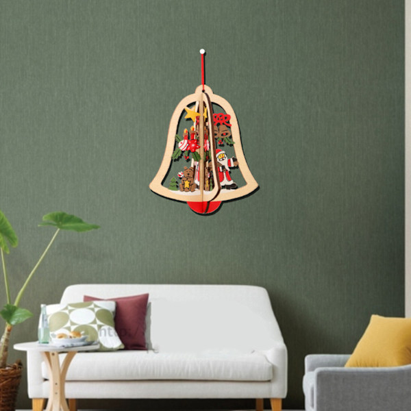 Trädekorationer, Julgransprydnader för en glädjefull säsong, Tillverkade av naturligt trämaterial, Urholkad design ger en konstnärlig touch till