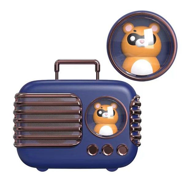 Sininen söpö retro Bluetooth-kaiutin Mini-matkatavaralaukku Mini-kaiutin Luova vintage-tyylinen söpö pieni kaiutin
