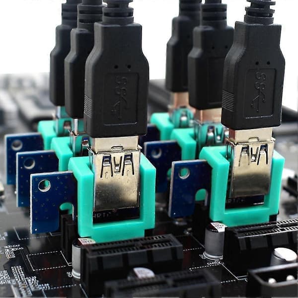 10 stk. PCIe Riser-kort Holder Vertikal Monteringslås 1x 16x PCIe Kabel Forlenger For Mining Eth Btc