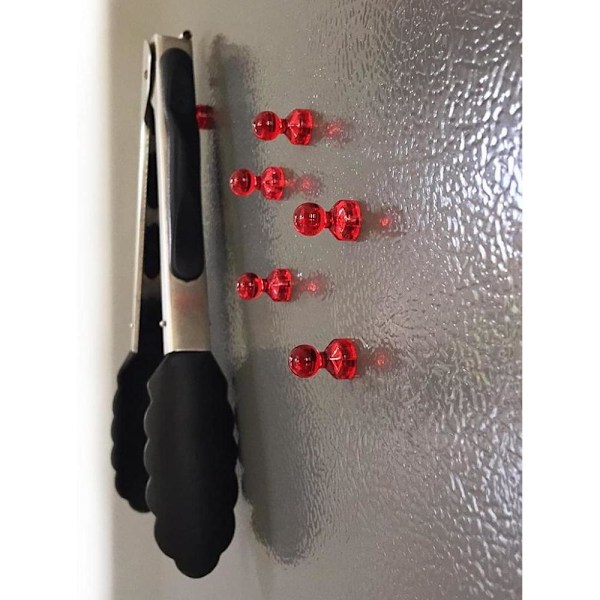Magnetiska trycknålar, kraftiga magneter för kontor och hem, neodymmagneter, dekorativa kylskåpsmagneter, 30 röda stycken, perfekta för kylskåp,