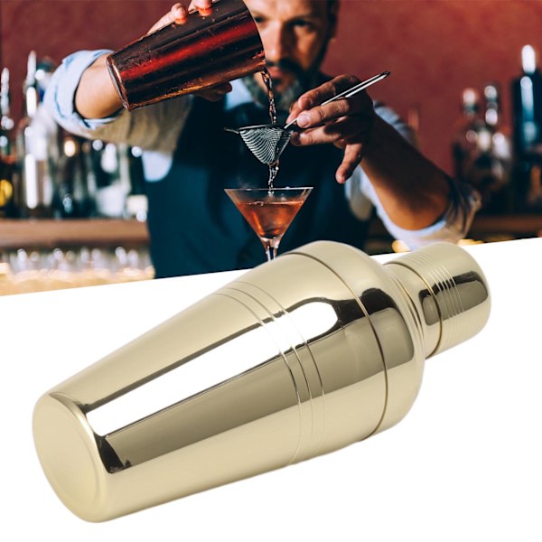 Cocktail Shaker 304 Rostfritt Stål Mixer Drink Shaker för Hem Bartending Kit Bar Verktyg 510ml Guld