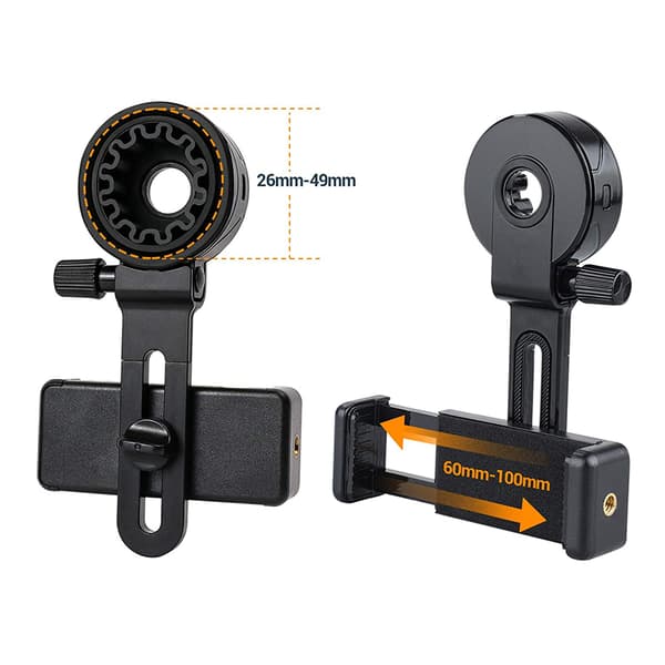 Kompakt Digiscoping-adapter, universellt smartphone-teleskopfäste för sömlös fotografering